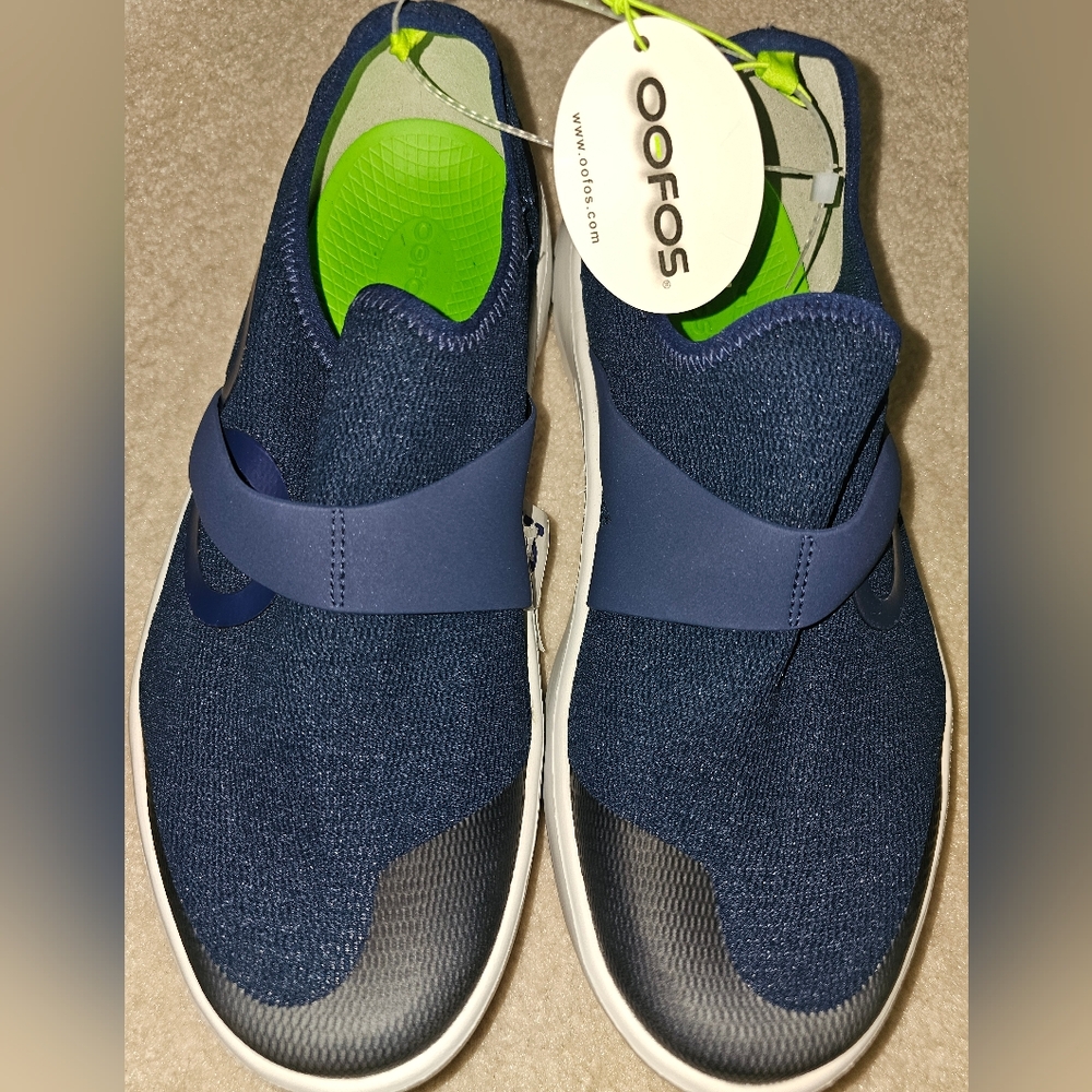 OOFOS Blue Slip-On Sneakers